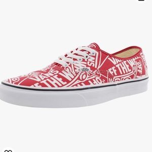 Vans Off The Wall All Over Print Red & White